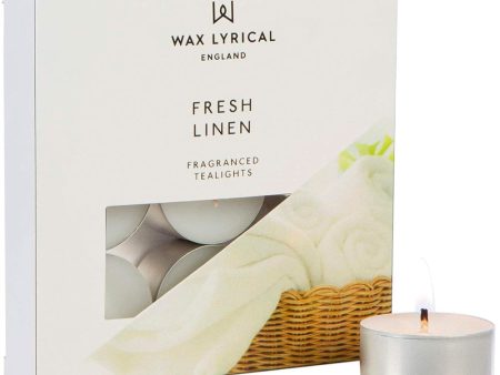 Wax Lyrical Fresh Linen Tea Lights Pack of 9 Online