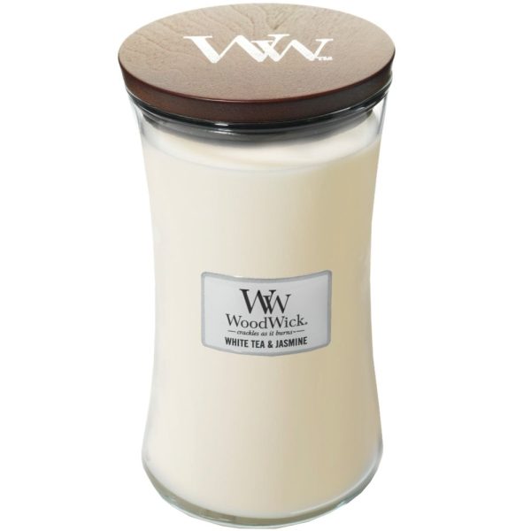 WoodWick White Tea & Jasmine Large Hourglass Jar Candle Online Hot Sale