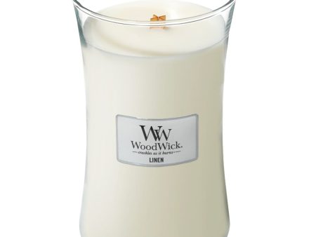 WoodWick Linen Large Hourglass Jar Candle Online Sale