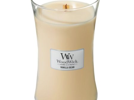 WoodWick Vanilla Bean Large Hourglass Jar Candle For Sale