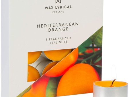 Wax Lyrical Mediterranean Orange Tea Lights Pack of 9 For Sale