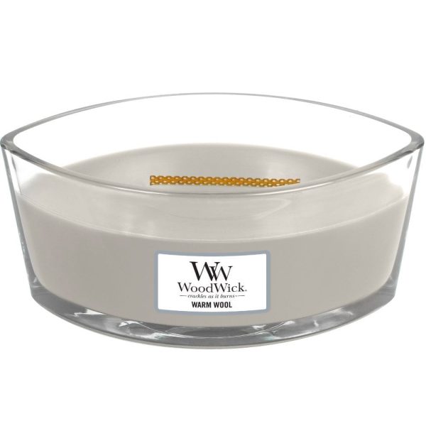 WoodWick Warm Wool Ellipse Jar Candle For Discount