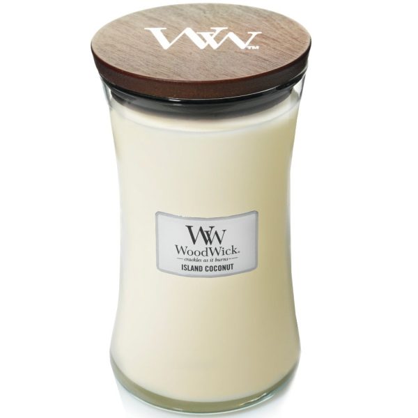 WoodWick Island Coconut Large Hourglass Jar Candle Supply