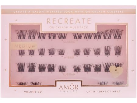 Amor Lashes QuickLash Mixed Length Individual Lash Clusters Multipack Recreate Black 32 Clusters Sale