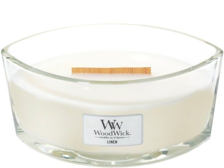 WoodWick Linen Ellipse Jar Candle For Sale