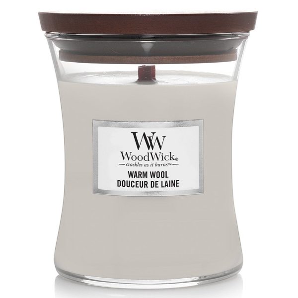 WoodWick Warm Wool Medium Hourglass Jar Candle For Discount