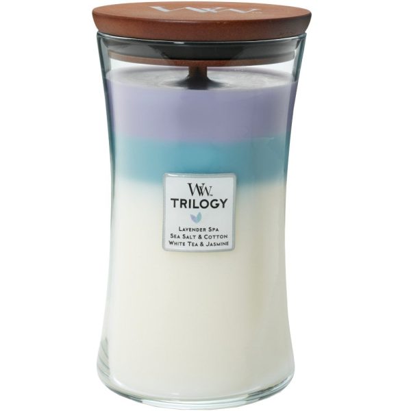 WoodWick Trilogy Calming Retreat Large Hourglass Jar Candle Hot on Sale