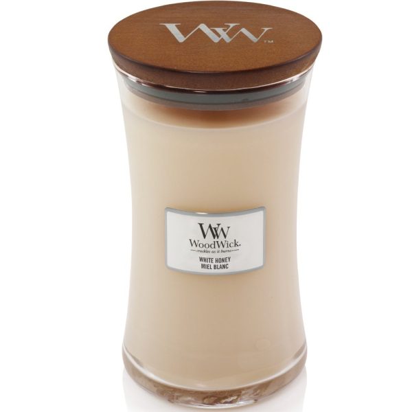 WoodWick White Honey Large Hourglass Jar Candle Cheap