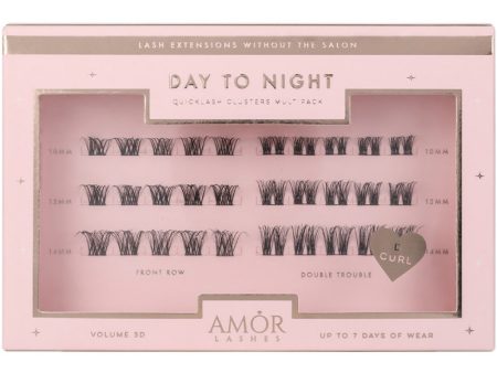 Amor Lashes QuickLash Mixed Length Individual Lash Clusters Multipack Day To Night Black 30 Clusters Hot on Sale