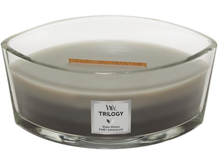 WoodWick Trilogy Warm Woods Ellipse Jar Candle For Sale