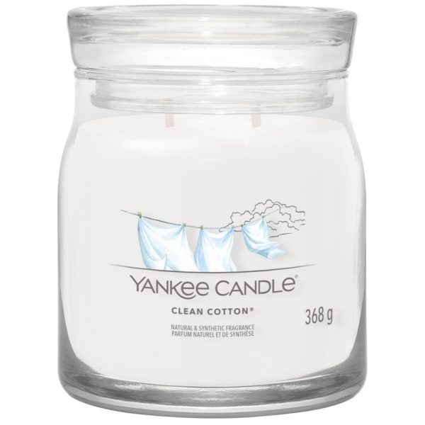 Yankee Candle Clean Cotton Medium Signature Jar Candle Fashion