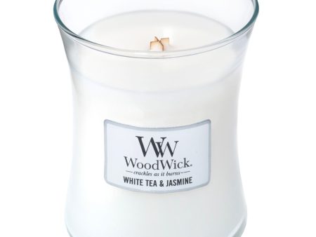 WoodWick White Tea & Jasmine Medium Hourglass Jar Candle Online now