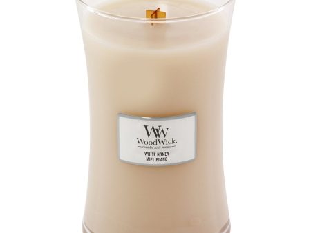 WoodWick White Honey Large Hourglass Jar Candle Cheap