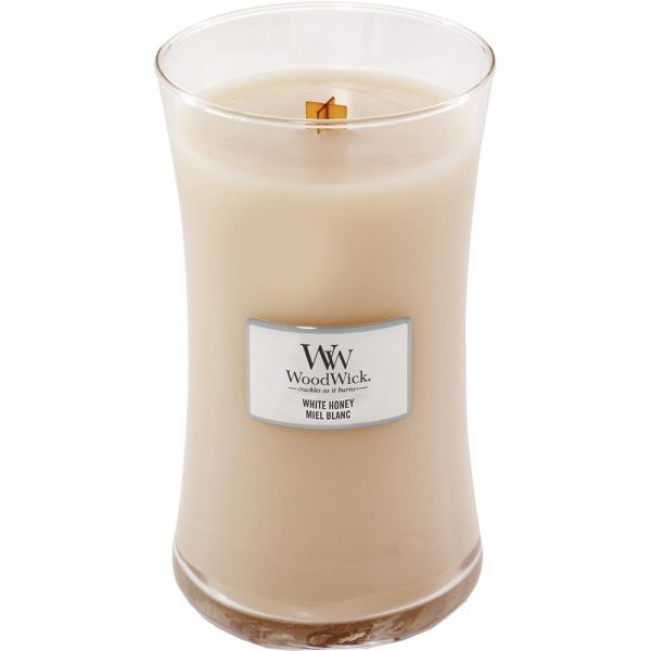 WoodWick White Honey Large Hourglass Jar Candle Cheap