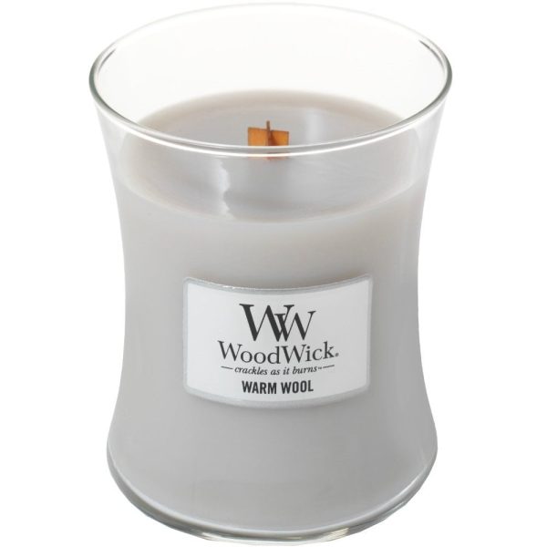 WoodWick Warm Wool Medium Hourglass Jar Candle For Discount