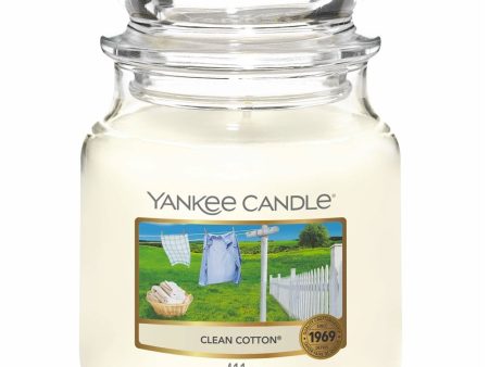 Yankee Candle Clean Cotton Medium Jar Candle Hot on Sale