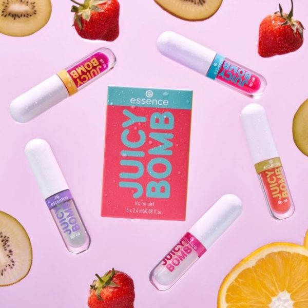 Essence Juicy Bomb Lip Oil Set 5 x 2.4ml Hot on Sale