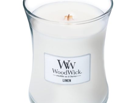 WoodWick Linen Medium Hourglass Jar Candle Online Sale