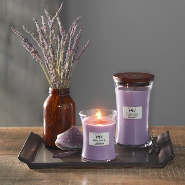 WoodWick Lavender Spa Medium Hourglass Jar Candle Cheap