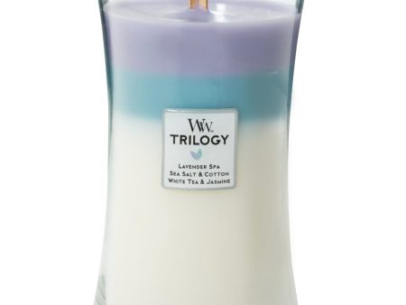 WoodWick Trilogy Calming Retreat Large Hourglass Jar Candle Hot on Sale