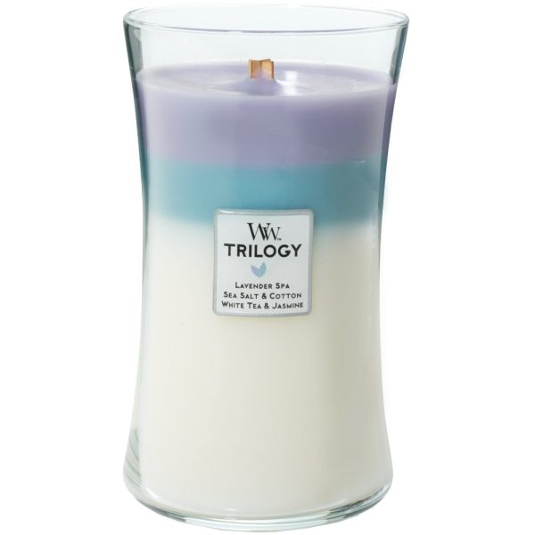 WoodWick Trilogy Calming Retreat Large Hourglass Jar Candle Hot on Sale