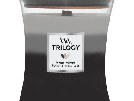 WoodWick Trilogy Warm Woods Medium Hourglass Jar Candle For Cheap