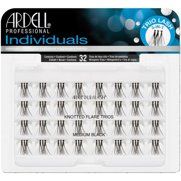 Ardell Professional Duralash Knotted Flares Trio Individual Lashes Medium Black Online now