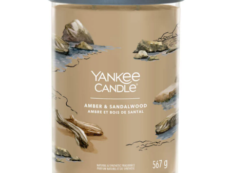 Yankee Candle Amber & Sandalwood Large Signature Tumbler Jar Candle For Sale