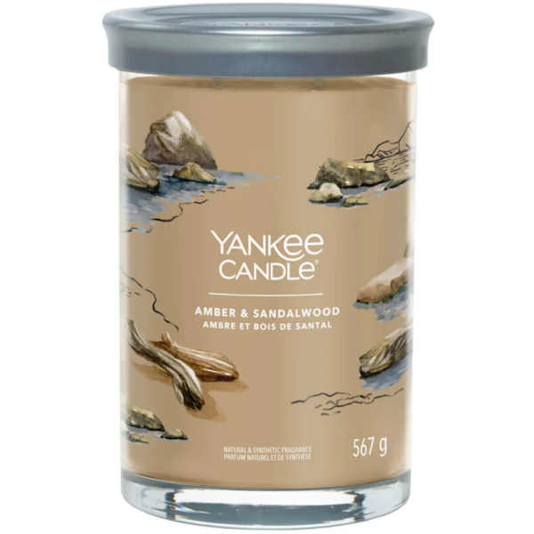 Yankee Candle Amber & Sandalwood Large Signature Tumbler Jar Candle For Sale