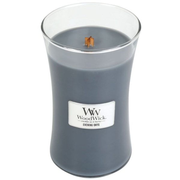 WoodWick Evening Onyx Large Hourglass Jar Candle Hot on Sale