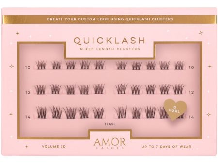 Amor Lashes QuickLash Mixed Length Individual Lash Clusters Multipack Tease Black 30 Clusters For Sale