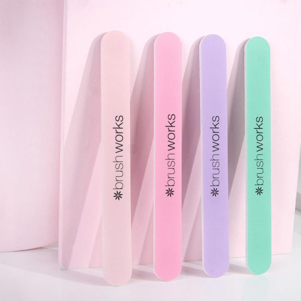 Brushworks Pastel Colour Nail Files Pack of 4 Fashion