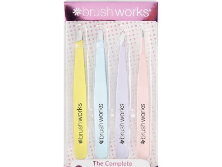 Brushworks HD 4 Piece Combination Tweezer Set Mixed Online