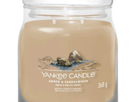 Yankee Candle Amber & Sandalwood Medium Signature Jar Candle Supply