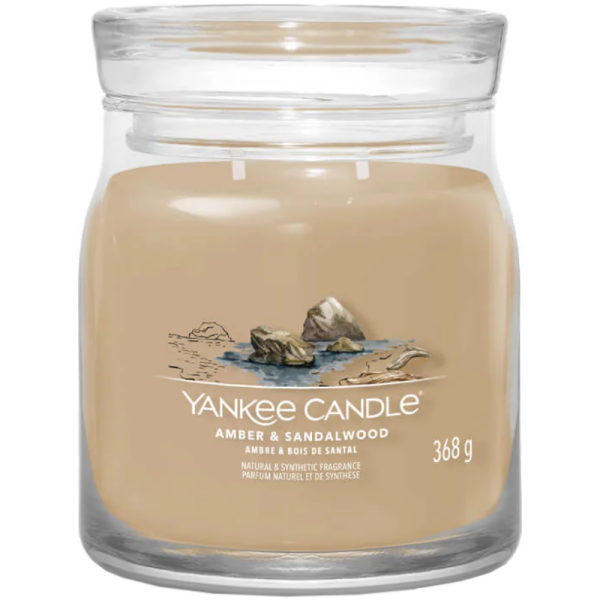 Yankee Candle Amber & Sandalwood Medium Signature Jar Candle Supply