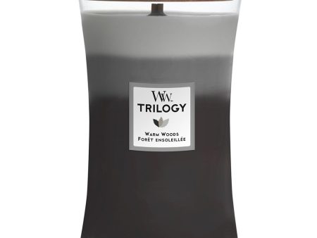 WoodWick Trilogy Warm Woods Large Hourglass Jar Candle Sale