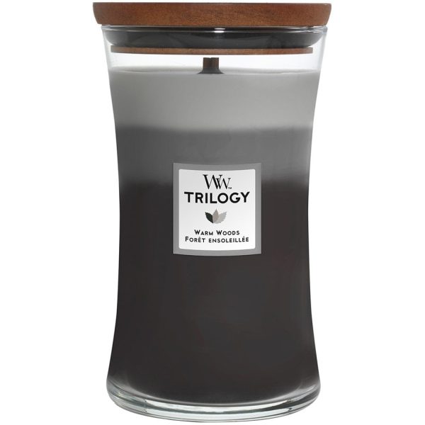 WoodWick Trilogy Warm Woods Large Hourglass Jar Candle Sale