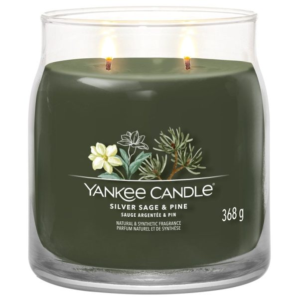 Yankee Candle Silver Sage & Pine Medium Signature Jar Candle Discount