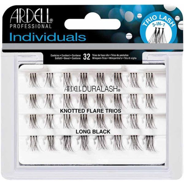 Ardell Professional Duralash Knotted Flares Trio Individual Lashes Long Black on Sale