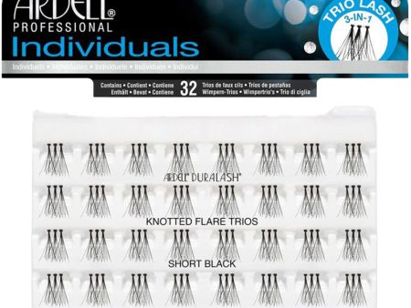 Ardell Professional Duralash Knotted Flares Trio Individual Lashes Short Black Hot on Sale