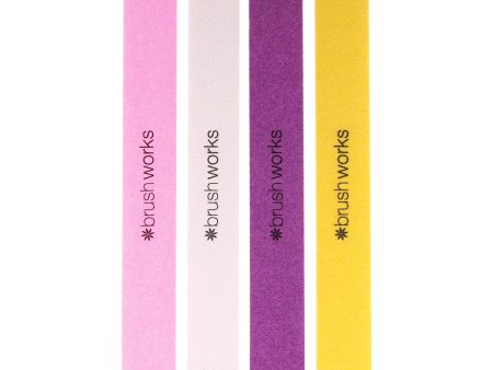 Brushworks Coloured Nail Files Pack of 4 Cheap