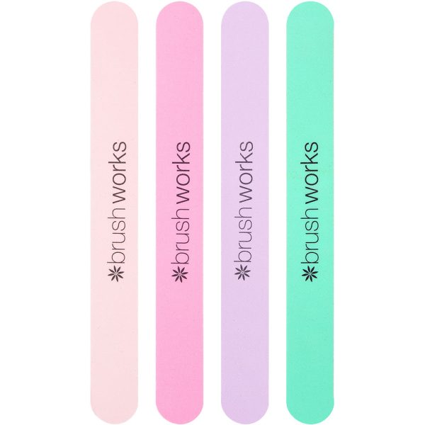 Brushworks Pastel Colour Nail Files Pack of 4 Fashion