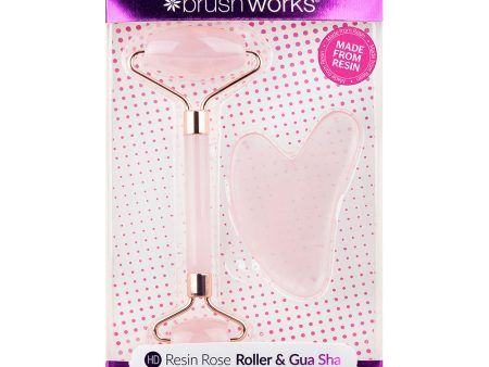 Brushworks Rose Resin Roller & Gua Sha Supply