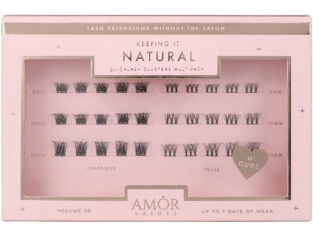 Amor Lashes QuickLash Mixed Length Individual Lash Clusters Multipack Keeping It Natural Black 30 Clusters Sale