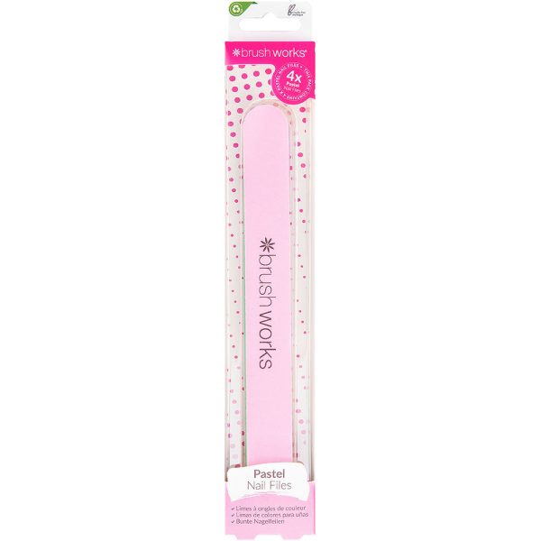 Brushworks Pastel Colour Nail Files Pack of 4 Fashion