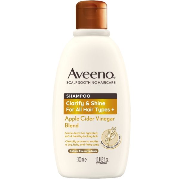 Aveeno Clarify and Shine+ Apple Cider Vinegar Blend Shampoo 300ml Online Sale