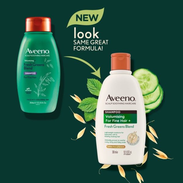 Aveeno Volumising+ Fresh Greens Blend Shampoo 300ml Supply