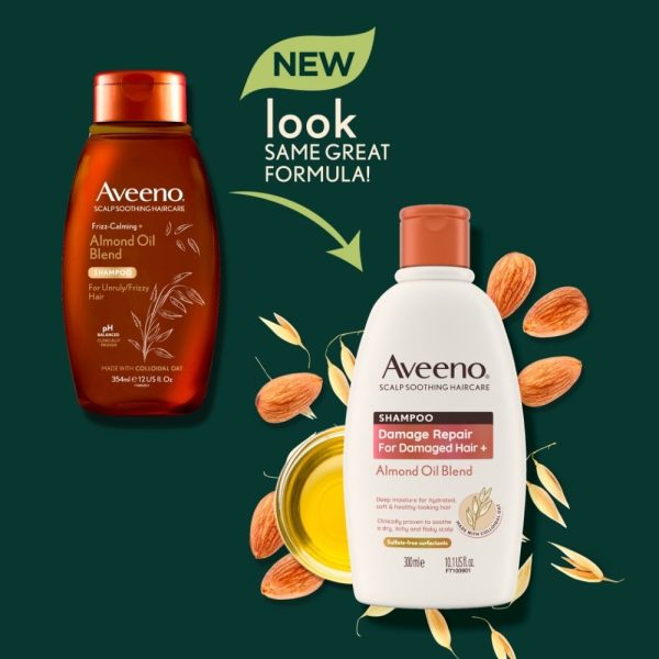 Aveeno Damage Repair+ Almond Oil Blend Shampoo 300ml Online Hot Sale