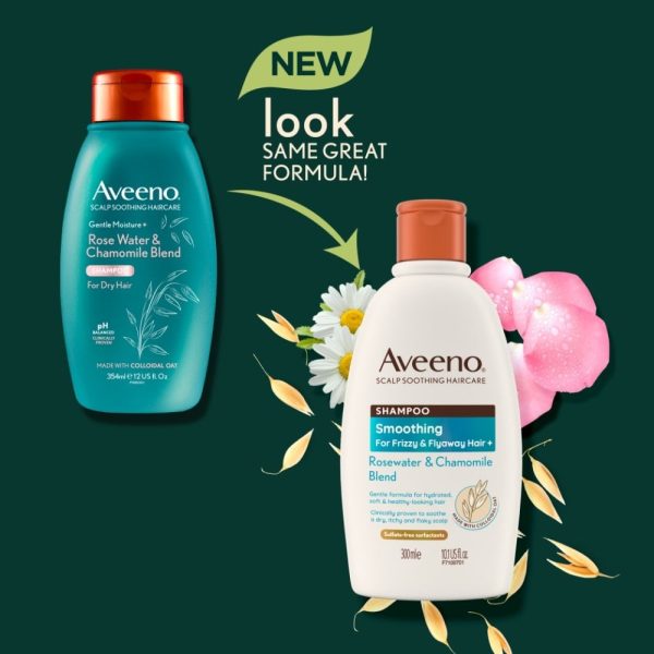 Aveeno Smoothing+ Rose Water & Chamomile Blend Shampoo 300ml Online Sale