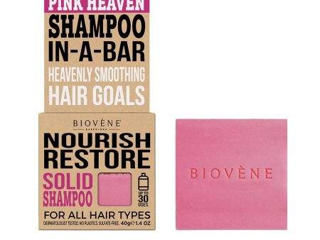 Biovene Nourish Restore Solid Shampoo Pink Heaven 40g Hot on Sale